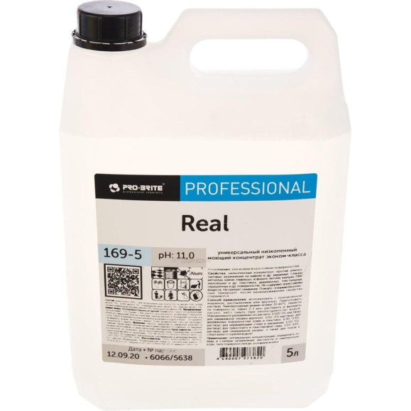 Универсальное щелочное моющее средство PRO-BRITE REAL 5л, низкопенное, концентрат 169-5 605292
