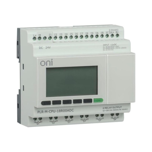 Программируемый контроллер ONI микро ПЛК PLR-M. CPU DI12/DO06R 24В DC PLR-M-CPU-18R00ADC