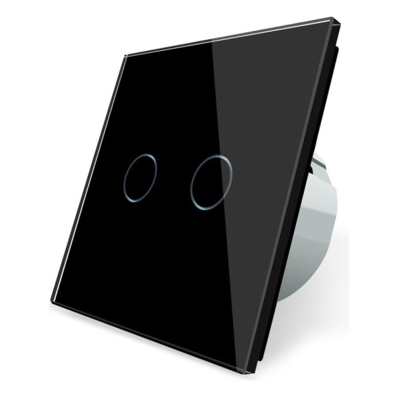 Двухклавишный сенсорный выключатель Bingoelec W1-201, WiFi черный 063