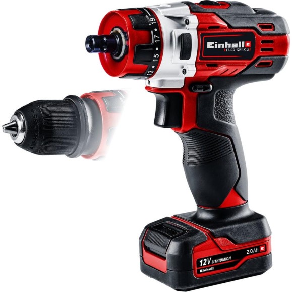 Аккумуляторная дрель-шуруповерт Einhell TE-CD 12/1 X-Li 1x2.0 Ah 4513592 Аккумуляторная дрель-шуруповерт Einhell TE-CD 12/1 X-Li 1x2.0 Ah 4513592