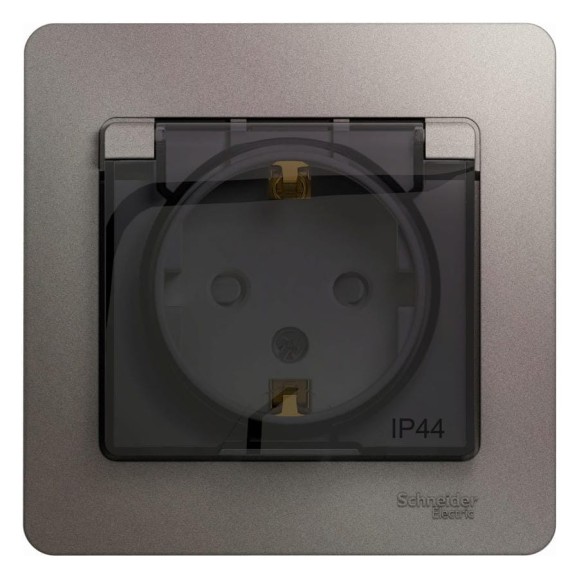 1-местная розетка Systeme Electric скрытой проводки Glossa 16А IP44 250В с заземлением с крышкой платина GSL001248 1-местная розетка Systeme Electric скрытой проводки Glossa 16А IP44 250В с заземлением с крышкой платина GSL001248