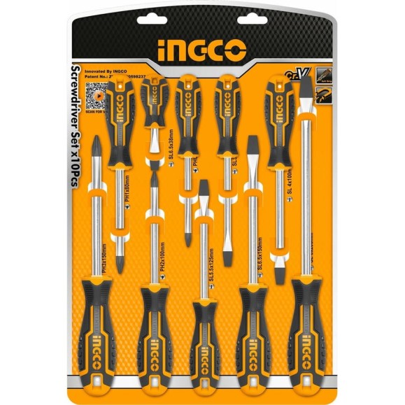 Набор отверток INGCO 10 шт INDUSTRIAL HKSD1028 Набор отверток INGCO 10 шт INDUSTRIAL HKSD1028