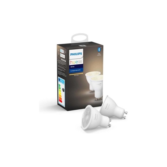 Комплект ламп Philips Hue белые с цоколем GU10, 5.5W, 2P, 2 штуки, EU 929001953506