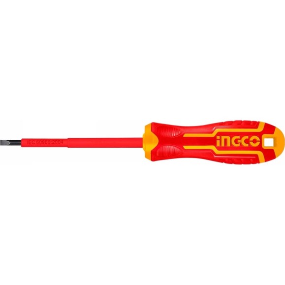 Диэлектрическая плоская отвертка INGCO SL4x100 мм HISD814100 Диэлектрическая плоская отвертка INGCO SL4x100 мм HISD814100