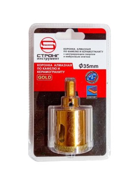 Коронка алмазная по керамике и стеклу 35 мм Strong СTК-06700035