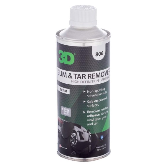 Очиститель ЛКП 3D Gum & Tar Remover 806OZ16 от битума и смолы, 0.47 л 020592