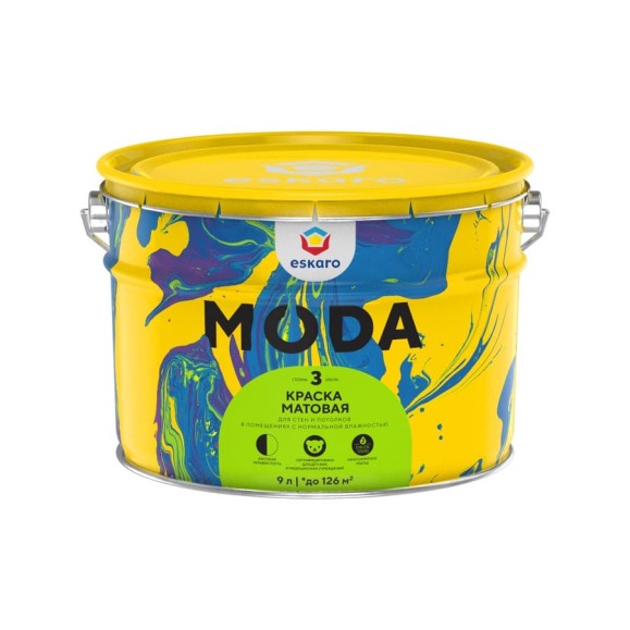 Краска Eskaro MODA 3, 9 л K0210 Краска Eskaro MODA 3, 9 л K0210