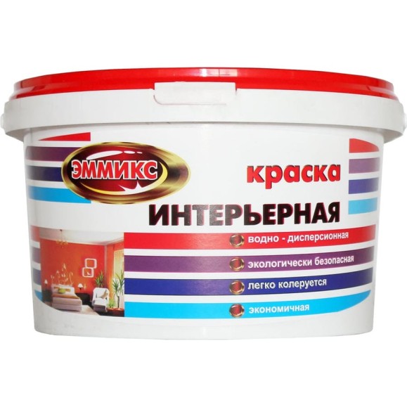 Интерьерная краска для мебели Эммикс моющаяся, без запаха, по дереву, белый, 3 кг 4690417047291