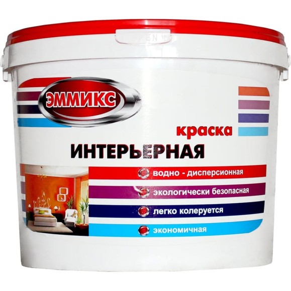 Интерьерная краска для мебели Эммикс моющаяся, без запаха, по дереву, белый, 14 кг 4690417047314 Интерьерная краска для мебели Эммикс моющаяся, без запаха, по дереву, белый, 14 кг 4690417047314