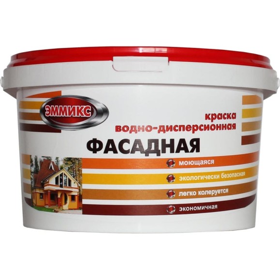 Фасадная краска для наружных работ по дереву Эммикс матовая, белая, 3 кг 4690417047246