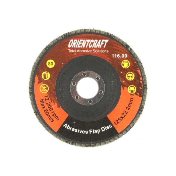 Диск лепестковый торцевой по металлу (10 шт; 125x22.2 мм; P150) Orientcraft OCF12522150