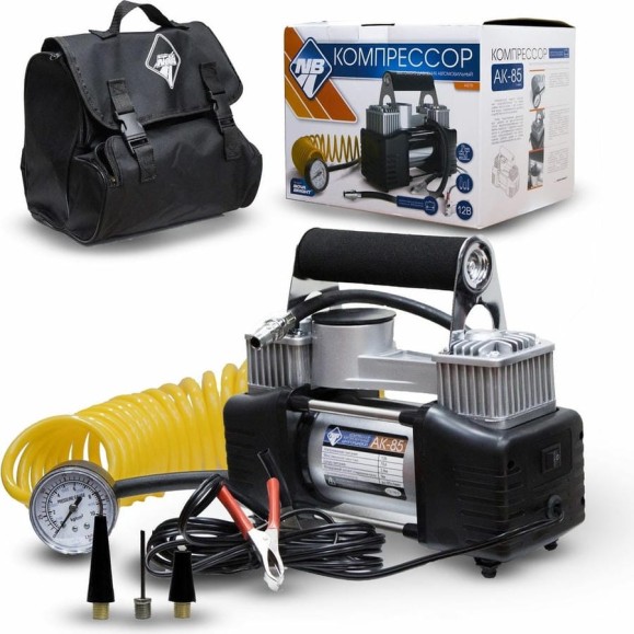 Компрессор Nova Bright АК-85 двухпоршневой, до 85 л/мин, 140 PSI, 12 В 44278