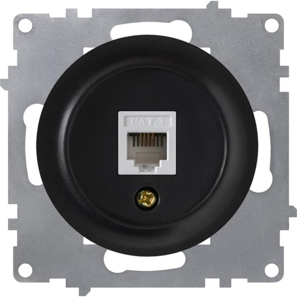 Телефонная розетка RJ-11 OneKeyElectro, цвет чёрный 1E20601303 2172815 Телефонная розетка RJ-11 OneKeyElectro, цвет чёрный 1E20601303 2172815
