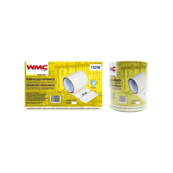 Водонепроницаемая ремонтная лента WMC TOOLS ПВХ 10 см х 1.52м WMC-152W(48249) Водонепроницаемая ремонтная лента WMC TOOLS ПВХ 10 см х 1.52м WMC-152W(48249)
