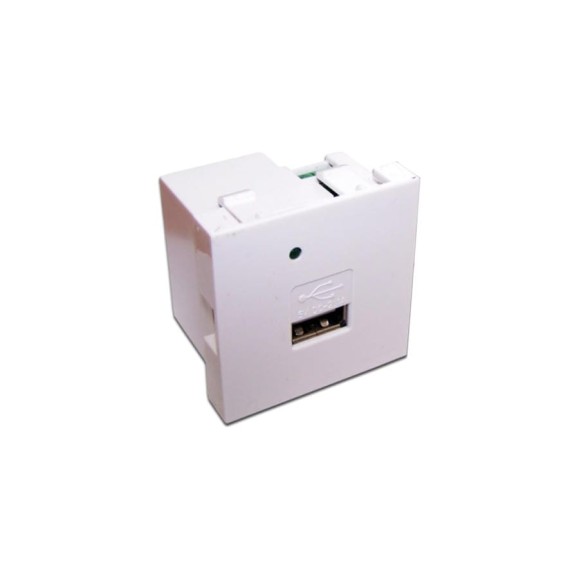Модуль LANMASTER USB-зарядки, 1 порт, 45x45, белый LAN-EZ45x45-1U/R2-WH