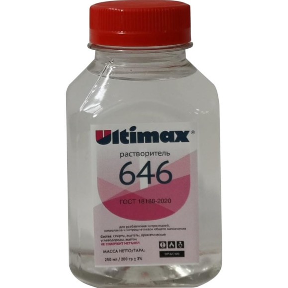 Растворитель Ultimax 646, ГОСТ, 0.25 л 1111194 Растворитель Ultimax 646, ГОСТ, 0.25 л 1111194