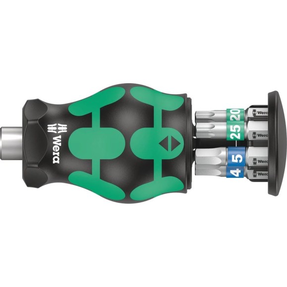 WERA Kraftform Kompakt Stubby Magazin 3 короткая ручка-битодержатель с битами, 6 предметов WE-008875 WERA Kraftform Kompakt Stubby Magazin 3 короткая ручка-битодержатель с битами, 6 предметов WE-008875