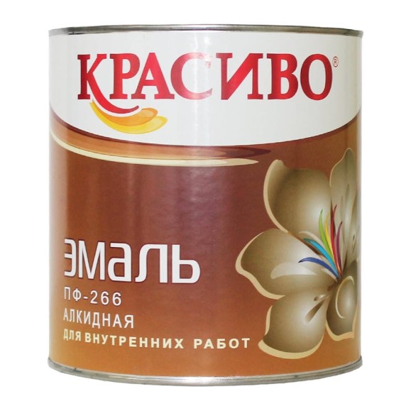Эмаль для пола Красиво ПФ-266 быстросохнущая, красно-коричневый, 1,8 кг 4690417032303 Эмаль для пола Красиво ПФ-266 быстросохнущая, красно-коричневый, 1,8 кг 4690417032303