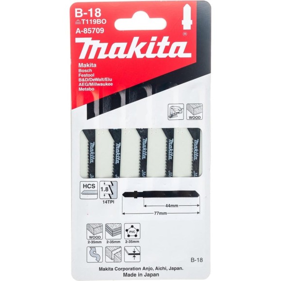Пилки для лобзика Makita A-85709 Пилки для лобзика Makita A-85709