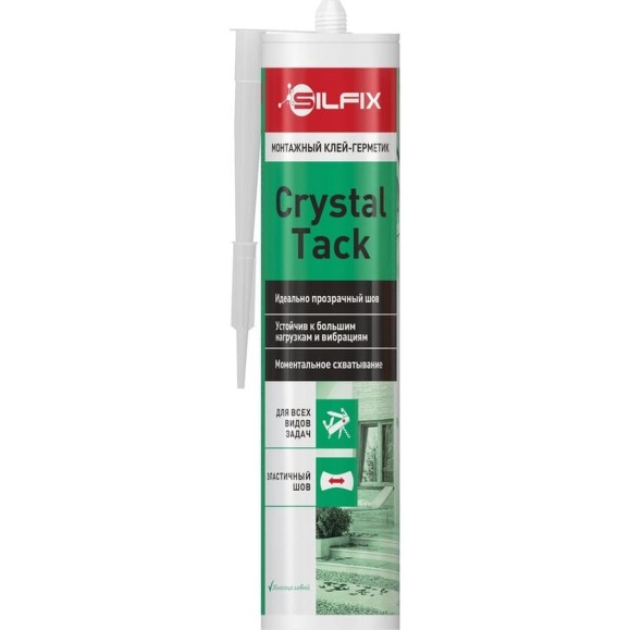 Монтажный клей-герметик Sila Hybrid Bond Crystal Tack, прозрачный, 290 мл SMSCR290