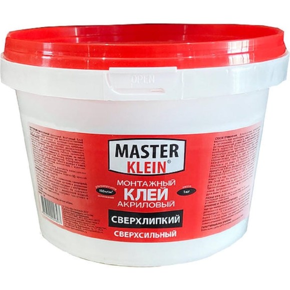 Монтажный акриловый сверхлипкий клей Master Klein 1 кг 11606254