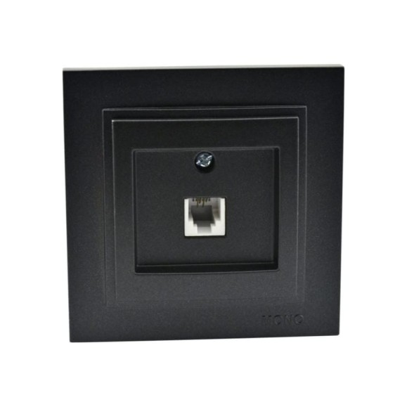 Телефонная розетка MONO ELECTRIC Rj45 Cat3 DESPINA графит 102-202005-124