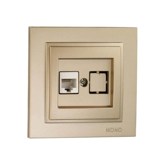 Компьютерная розетка MONO ELECTRIC Rj45 Cat6 DESPINA титан 102-222205-125