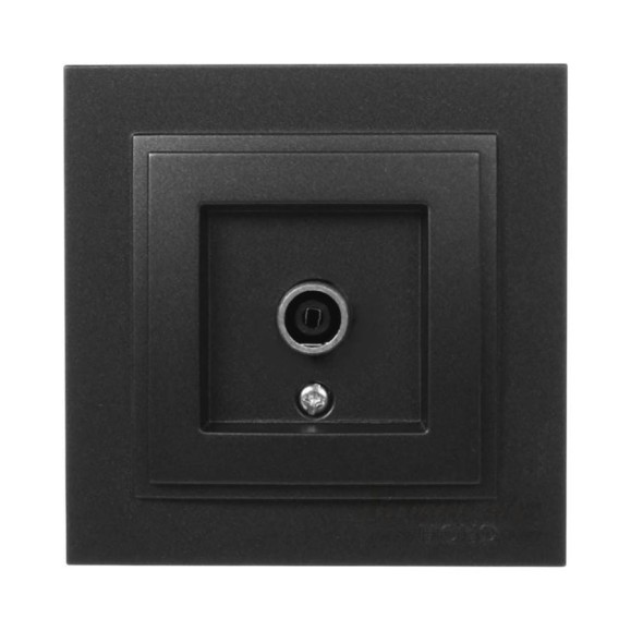 Проходная-универсальная TV розетка MONO ELECTRIC с экраном DESPINA графит 102-202005-137