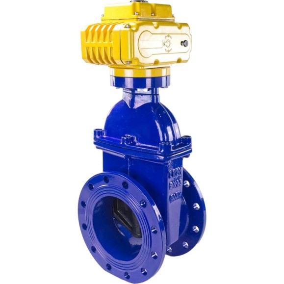 Клиновая задвижка DN.ru 30ч939р -200-16-GGG50-EPDM-F4-BLUE Ду200 Ру16 электропривод MT 380В D040-00799