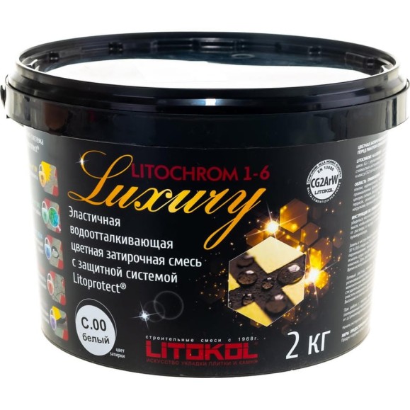 Затирочная смесь LITOKOL LITOCHROM 1-6 LUXURY C.00 белая 2 кг bucket 354100003 Затирочная смесь LITOKOL LITOCHROM 1-6 LUXURY C.00 белая 2 кг bucket 354100003