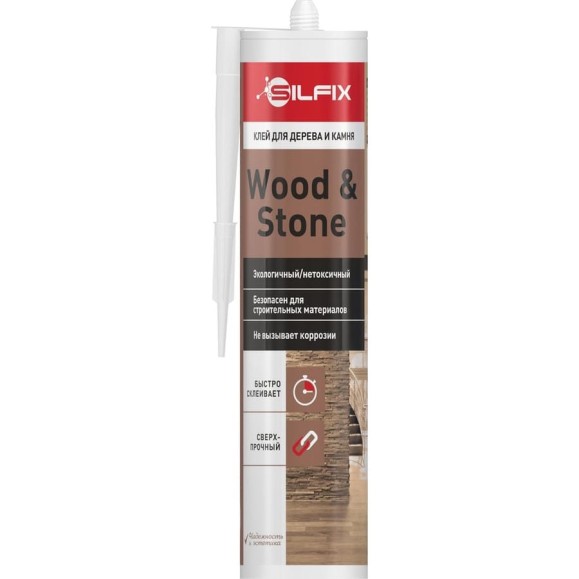 Клей для дерева и камня Sila Wood&Stone, белый, 290 мл SWSW290 Клей для дерева и камня Sila Wood&Stone, белый, 290 мл SWSW290