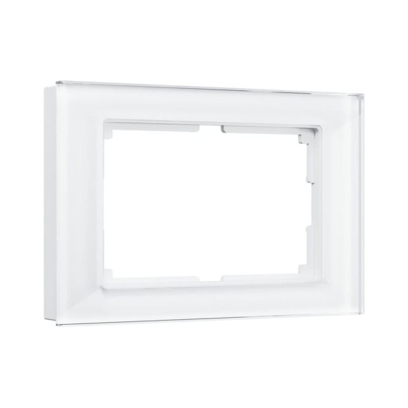Рамка для двойной розетки WERKEL W0081101 белый стекло a051191 Рамка для двойной розетки WERKEL W0081101 белый стекло a051191