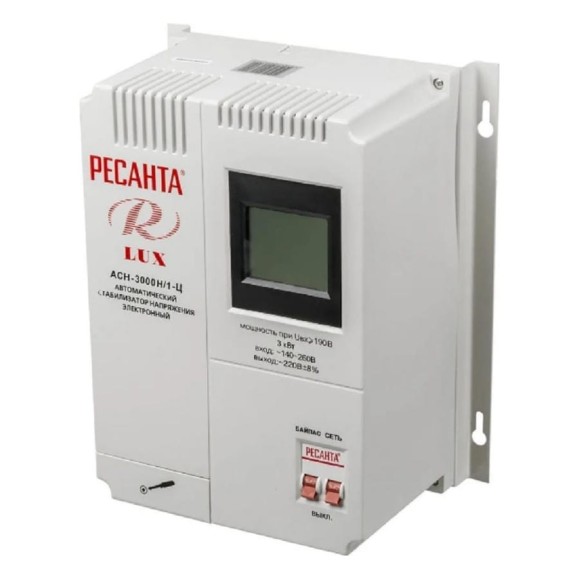 Стабилизатор напряжения Ресанта АСН 3000 Н/1-Ц Lux 63/6/21 Стабилизатор напряжения Ресанта АСН 3000 Н/1-Ц Lux 63/6/21