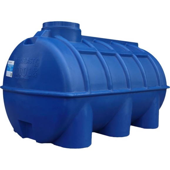 Овально-горизонтальная емкость AQUAPLAST 1000 л, синяя 4630017951949