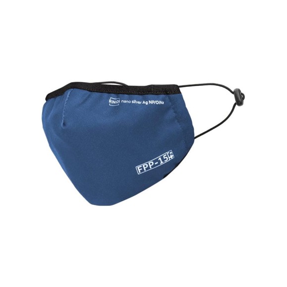 Полумаска RINIDI Silver Nano Royal Blue Silver, 4-х слойная FPP-15 Nano-blue