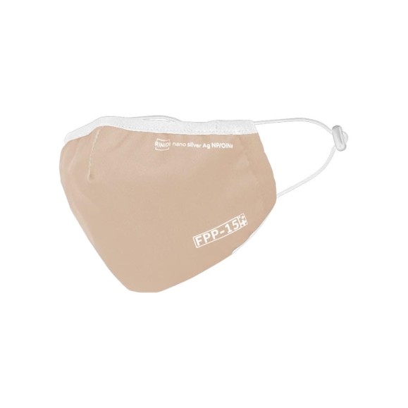 Полумаска RINIDI Silver Nano Royal Beige Silver, 4-х слойная FPP-15 Nano-Beige
