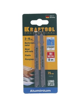 Полотно 2 шт. (75 мм; шаг 3 мм) по металлу для электролобзика KRAFTOOL 159556-3