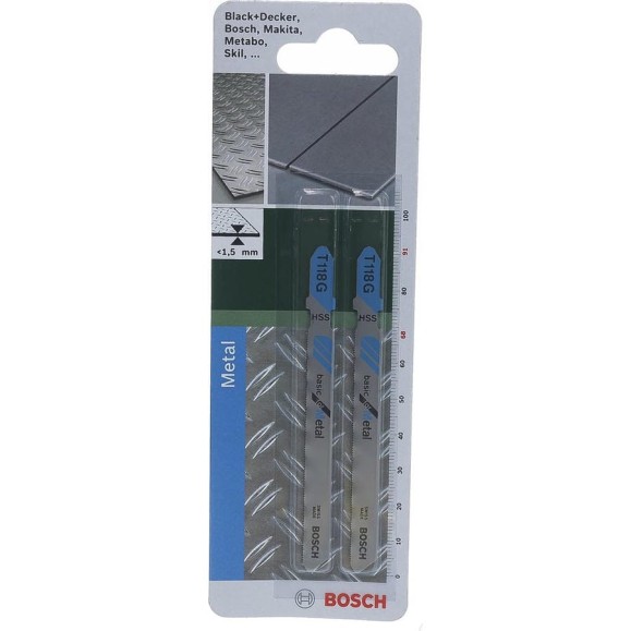 Полотно для лобзика по металлу T118G (91 мм; 36 TPI; 2 шт.) Bosch 2609256731