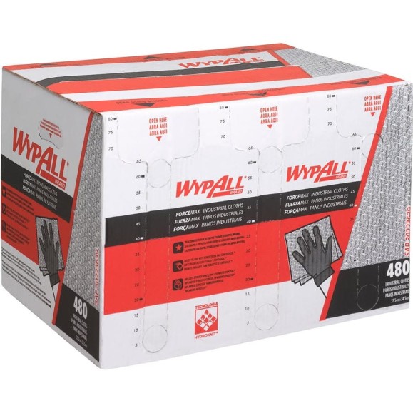 Протирочный материал Kimberly-Clark WypAll ForceMax сложенные в 1/4, серый 33.5x34.5 см 7569