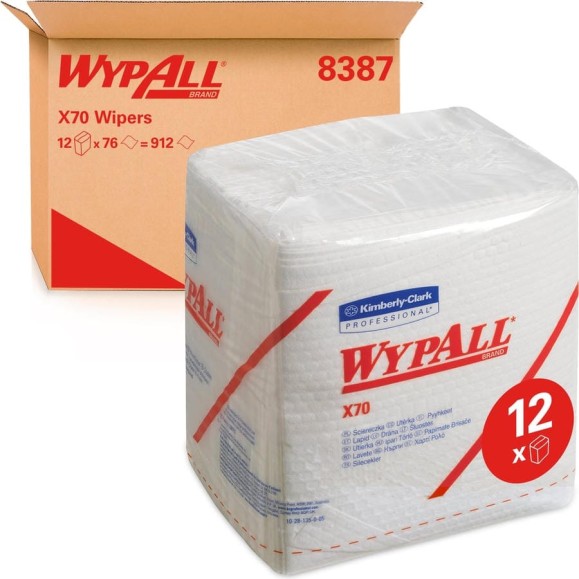 Протирочный материал Kimberly-Clark WypAll X70, сложенные в 1/4, белый 8387 Протирочный материал Kimberly-Clark WypAll X70, сложенные в 1/4, белый 8387