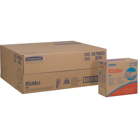 Протирочный материал Kimberly-Clark WypAll X60, коробка Рор-Up, белый 8376