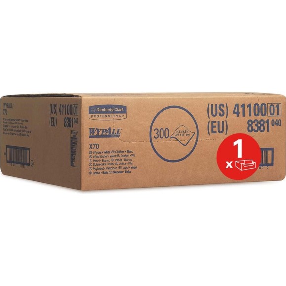 Протирочный материал Kimberly-Clark WypAll X70, упаковка Rag Box, белый 8381 Протирочный материал Kimberly-Clark WypAll X70, упаковка Rag Box, белый 8381