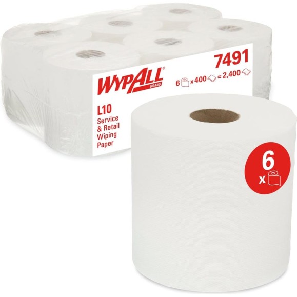 Протирочный материал для общественных зон Kimberly-Clark WypAll L10 центральная подача для системы 7491