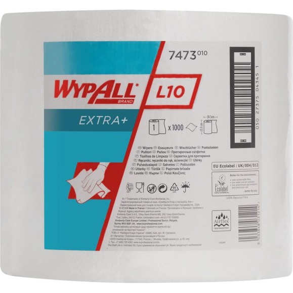 Протирочные салфетки Kimberly-Clark WypAll L10 EXTRA+ большой рулон, белый 7473