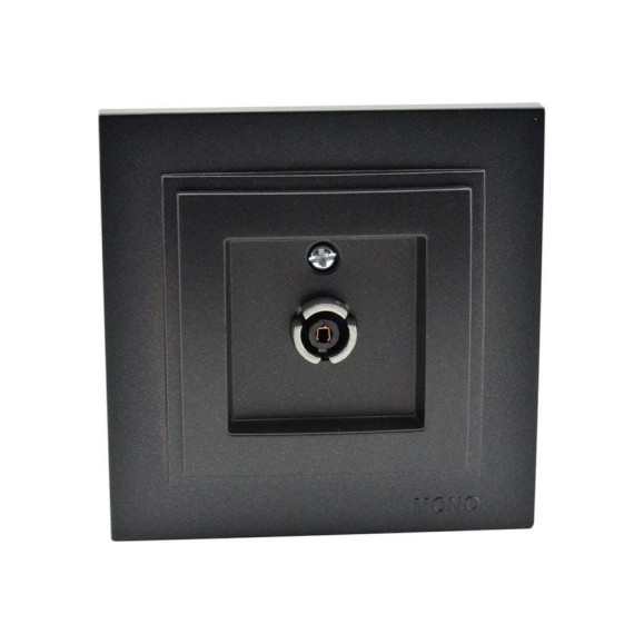 TV розетка MONO ELECTRIC Despina, оконечная, с экраном, графит 102-202005-138