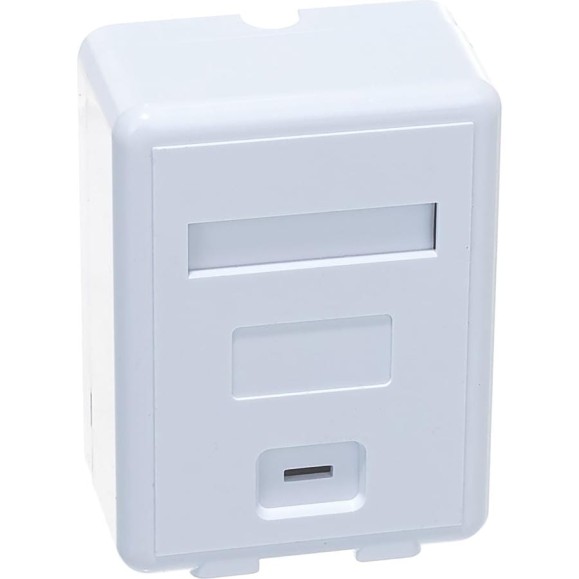 Настенная коробка LANMASTER на 1 порт keystone, с защитными шторками, белая LAN-SA1/S-WH