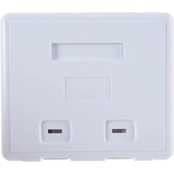 Настенная коробка LANMASTER на 2 кейстоуна, со шторками, белая, LAN-SA2/S-WH