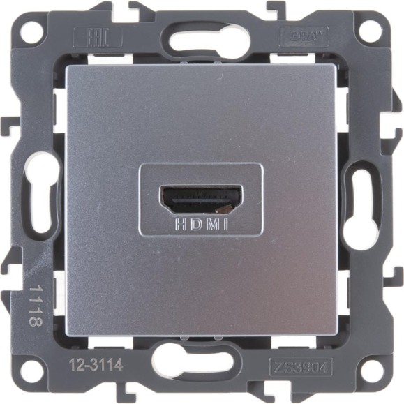 Розетка ЭРА 12-3114-03 HDMI, IP20, 12, алюминий Б0027483 Розетка ЭРА 12-3114-03 HDMI, IP20, 12, алюминий Б0027483