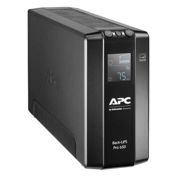 Источник бесперебойного питания APC Back-UPS Pro, Интерактивная, 650 ВА/390 Вт, Tower, IEC BR650MI