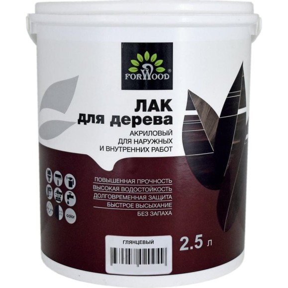 Лак ВД-АК 129 глянцевый Forwood 2,5 л 145133